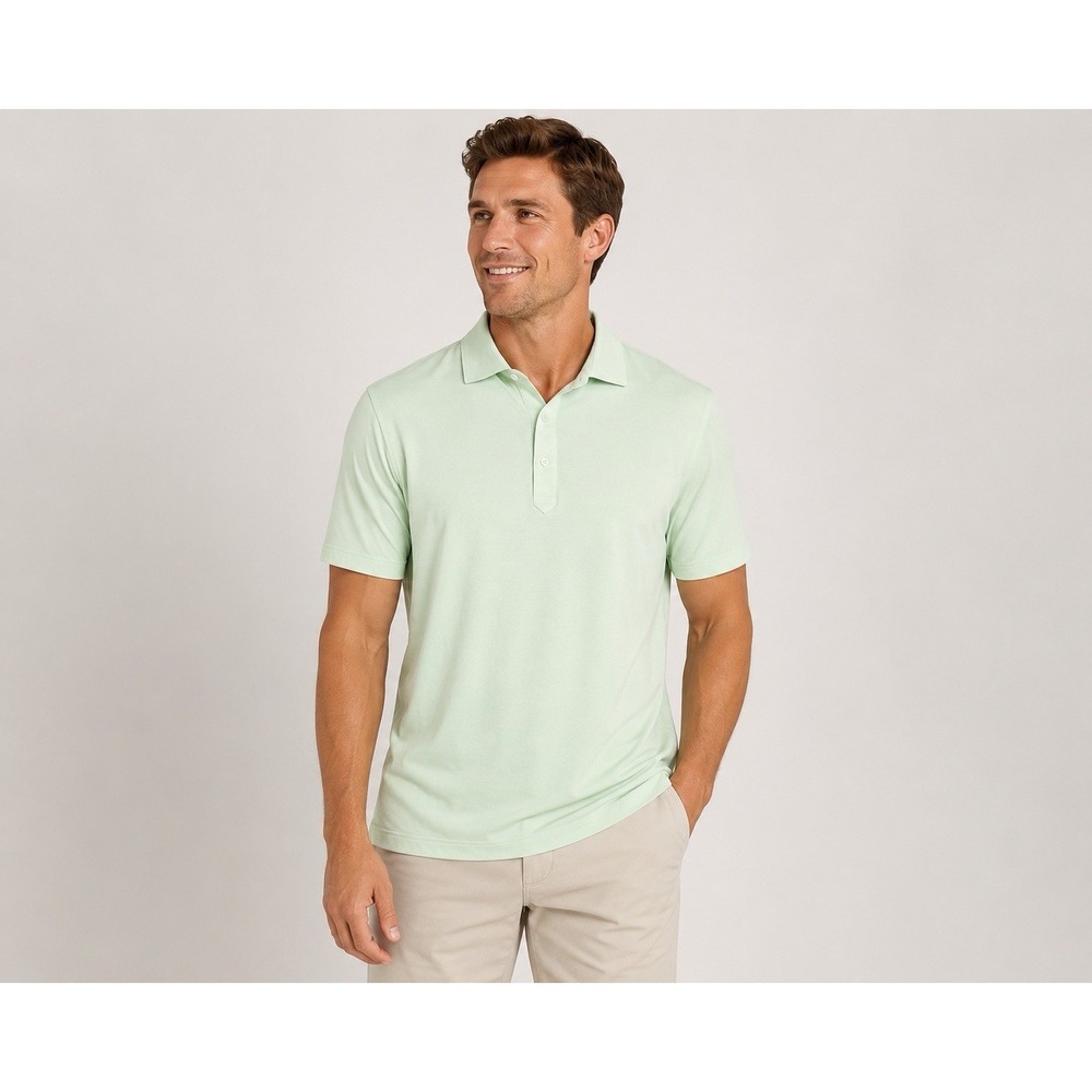 Turtleson Polo Shirt Men's 2XL Green Short Sleeve Stretch Performance Golf Polo